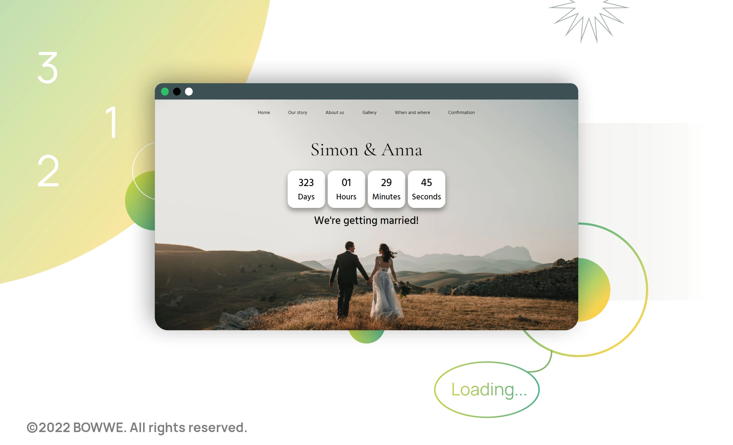Graphic with countdown landing page template